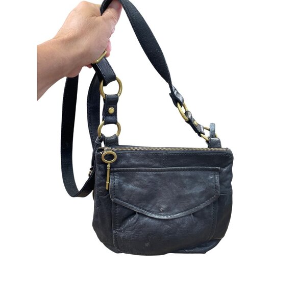 Fossil Long Live Vintage Womens Black  Leather Crossbody Handbag SKU 8779 - Picture 15 of 16